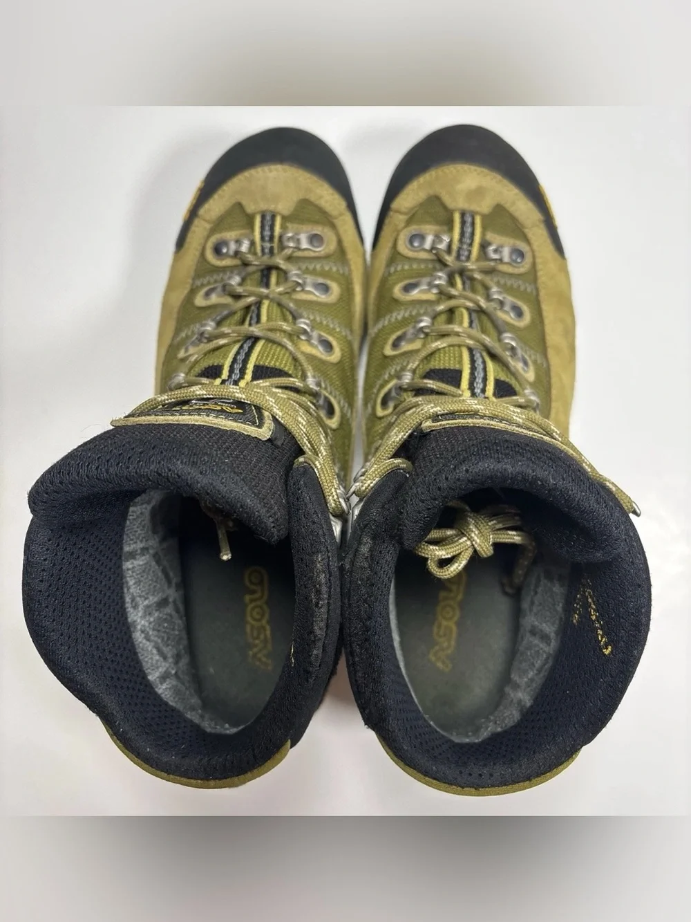 Asolo Fugitive GTX Gore-Tex Hiking Boots Mens Size 11 Olive EUC Leather Vibram